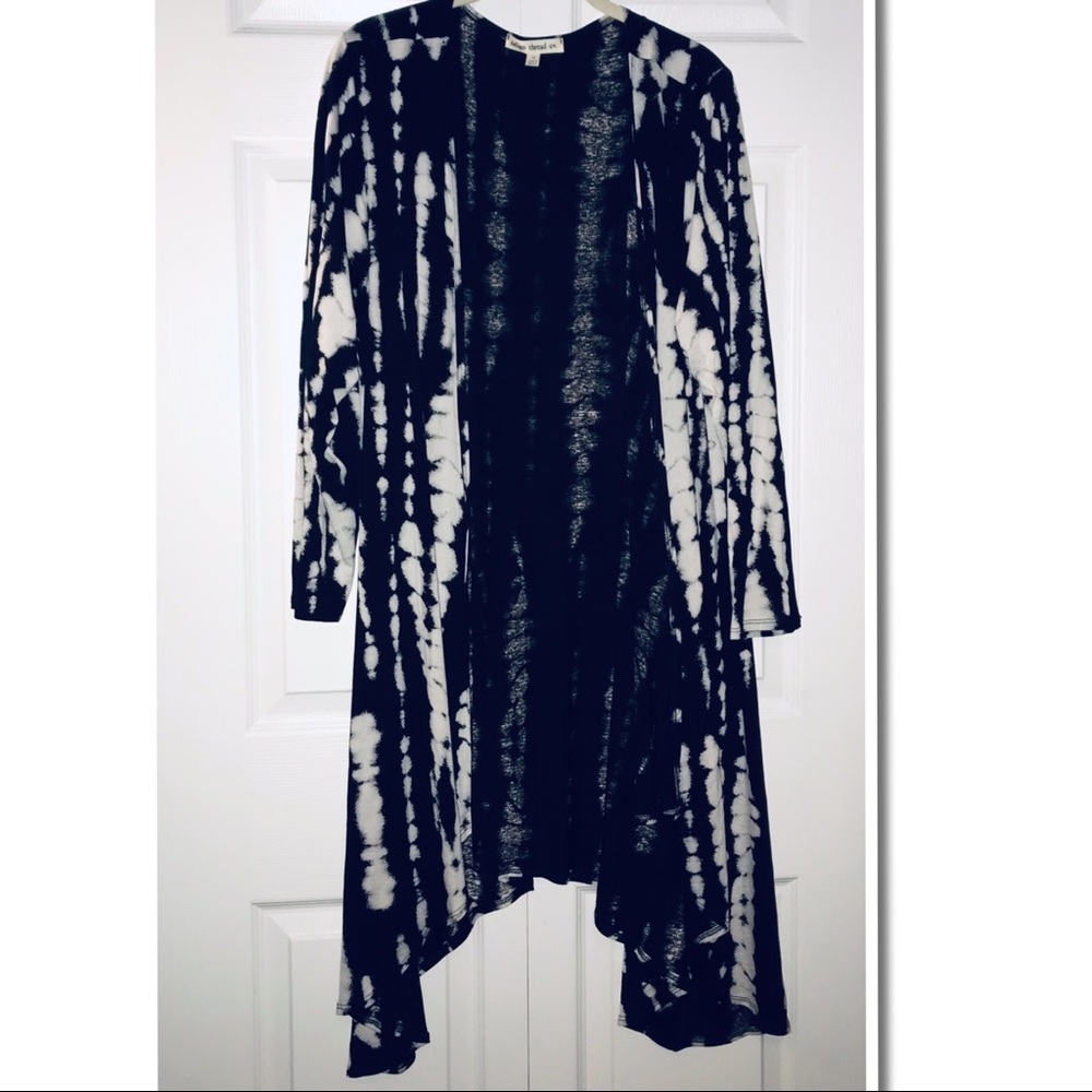 Indigo Thread Black & White Casual Jacket